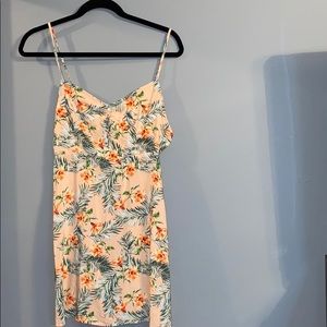 Peach floral short dress